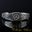 Car Logo Silver Cuff Bracelet for Mercedes-Benz Owners
