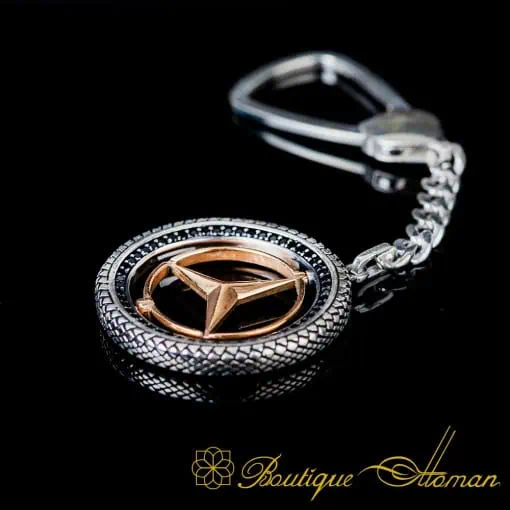 Car Logo Special Silver Keychain for Mercedes Owners No:2