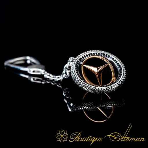 Car Logo Special Silver Keychain for Mercedes Owners No:2