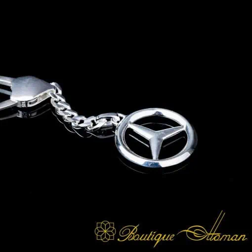 Car Logo Special Silver Keychain for Mercedes Owners No:1