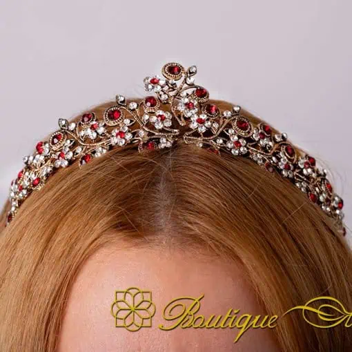 Sultana Red & White Zircon Headband No:1