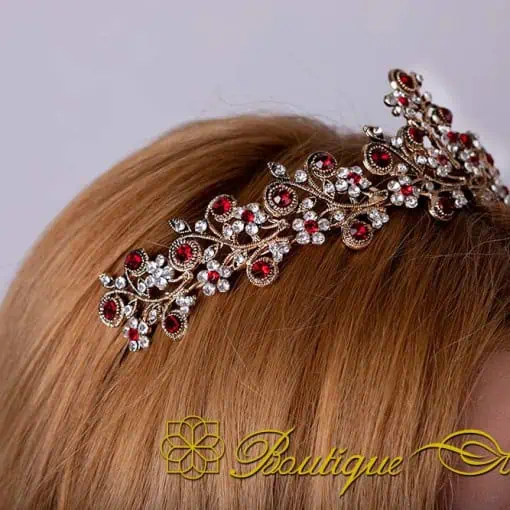 Sultana Red & White Zircon Headband No:1