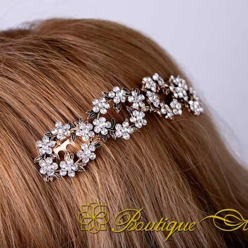 Sultana White Zircon Detailed Silver Hair Comb No:6