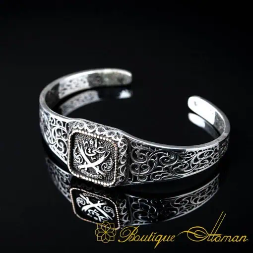 Crossed Swords (Ya Ali) Square Bracelet & Pendant Set