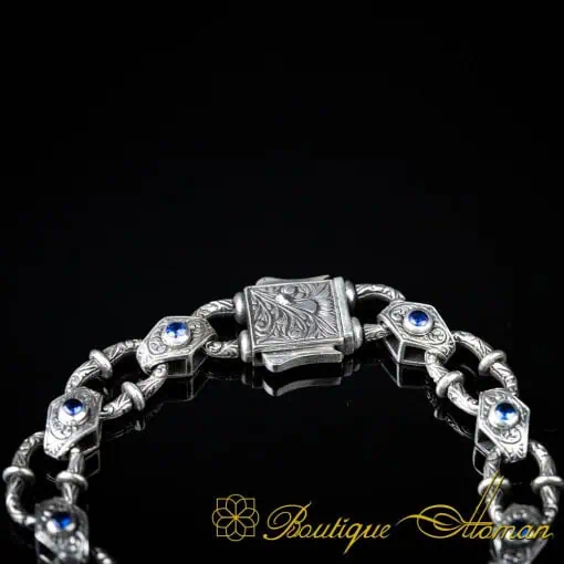 Exclusive Design Blue Zircon Detailed Chain Bracelet
