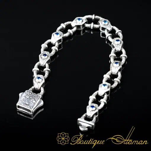 Exclusive Design Blue Zircon Detailed Chain Bracelet