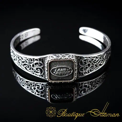 Car Logo Silver Cuff Bracelet for Land Rover Owners