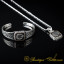 Crescent Star Square Bracelet & Pendant Set