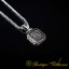 Car Logo Square Pendant with King Chain Necklace for Porsche Owners
