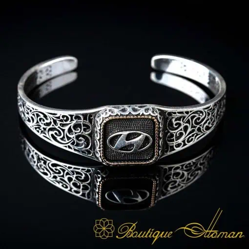 Car Logo Silver Cuff Bracelet for Hyundai Owners