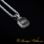 Car Logo Square Pendant with King Chain Necklace for Range Rover Owners