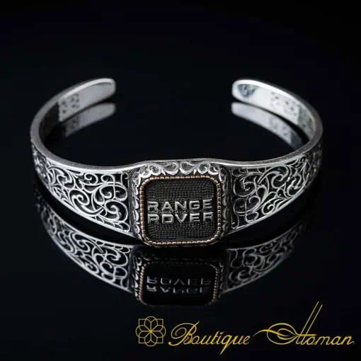 Car Logo Silver Cuff Bracelet for Range Rover Owners