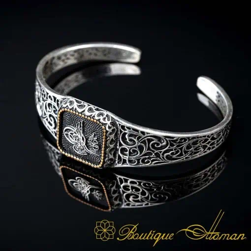 Ottoman Tughra Square Bracelet & Pendant Set