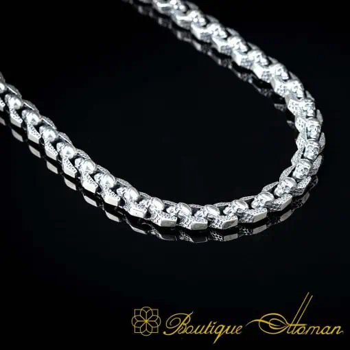 Skull Oxidized Silver Chain Necklace For Men