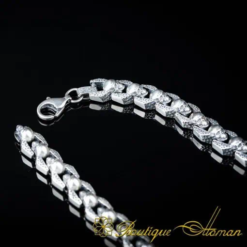 Skull Oxidized Silver Chain Necklace For Men