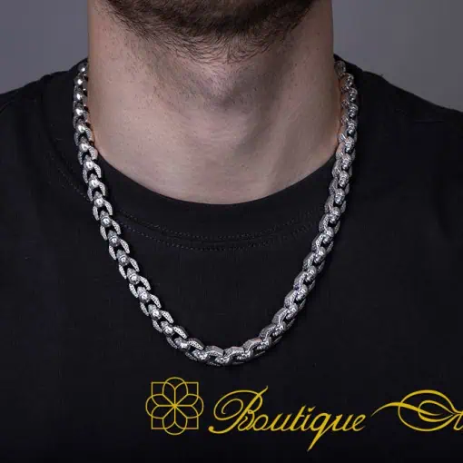 Skull Oxidized Silver Chain Necklace For Men