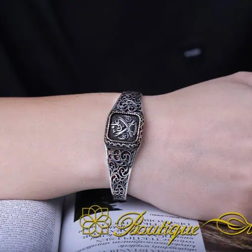 Crossed Swords (Ya Ali) Square Bracelet & Pendant Set