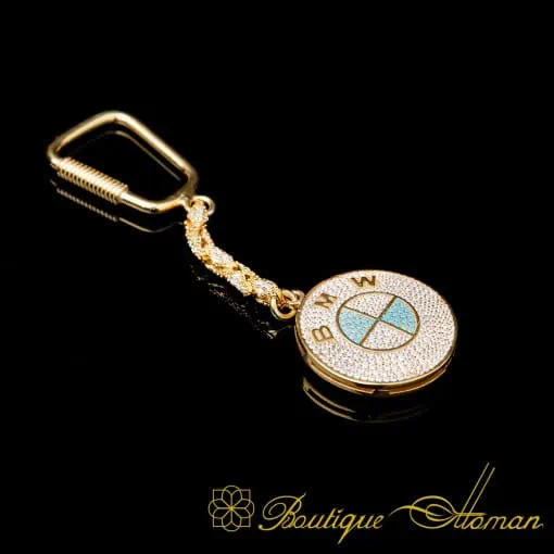 Car Logo Special Gold Plated Keychain for BMW Owners No:3