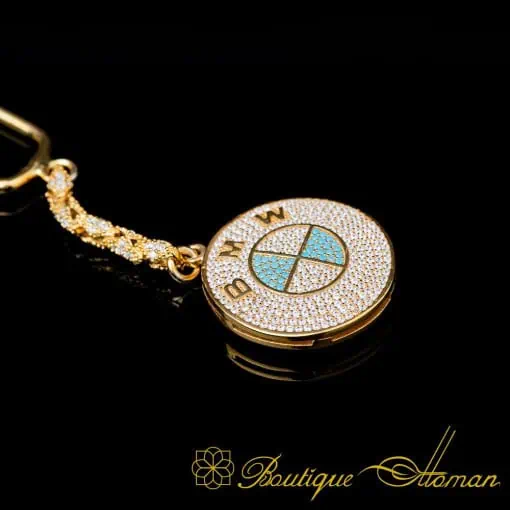 Car Logo Special Gold Plated Keychain for BMW Owners No:3