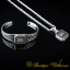 Car Logo Square Bracelet & Pendant Set for Land Rover Owners