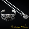 Car Logo Square Bracelet & Pendant Set for Mercedes-Benz Owners