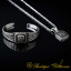 Car Logo Square Bracelet & Pendant Set for Porsche Owners
