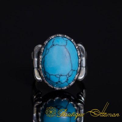 Turquoise Feroza Women Ring with Bow Detail