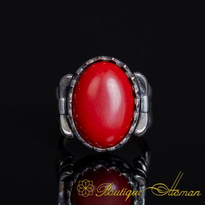 Coral Women Ring with Bow Detail