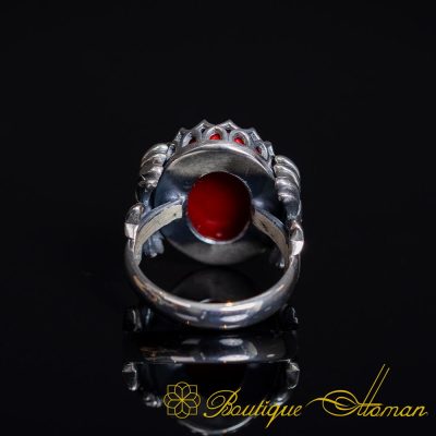 Coral Women Ring with Bow Detail