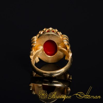 Coral Women Ring with Bow Detail