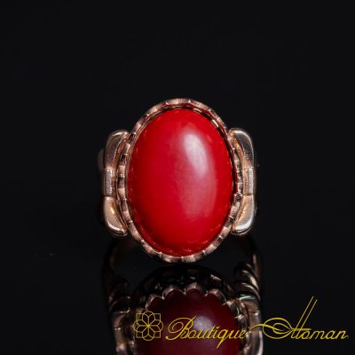 Coral Women Ring with Bow Detail