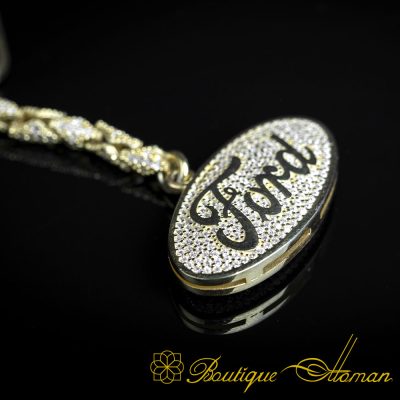 Car Logo Special Gold Plated Keychain for Ford Owners No:1