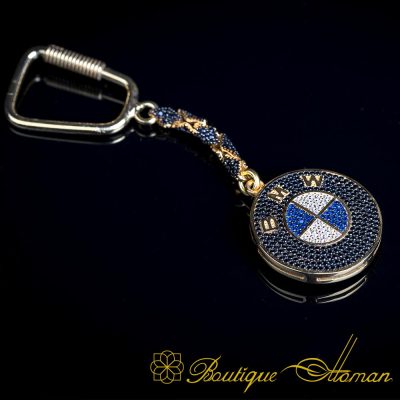 Car Logo Special Gold Plated Keychain for BMW Owners No:4