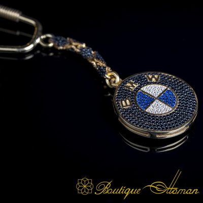 Car Logo Special Gold Plated Keychain for BMW Owners No:4