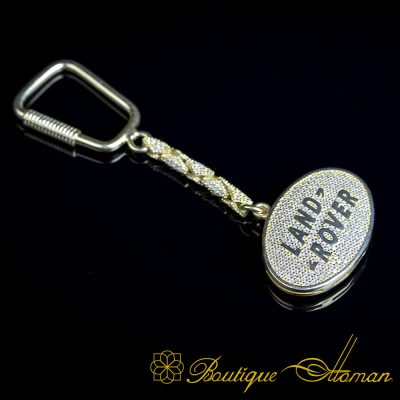 Car Logo Special Gold Plated Keychain for Land Rover No:2