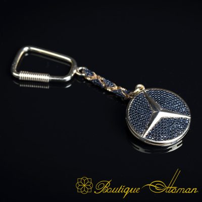 Car Logo Special Gold Plated Keychain for Mercedes Owners No:5