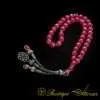 Ruby Stone Prayer Beads With Silver Kazaz Imame