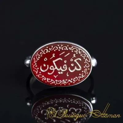 Kun Fe Yekun Red Yemeni Aqeeq Women Ring