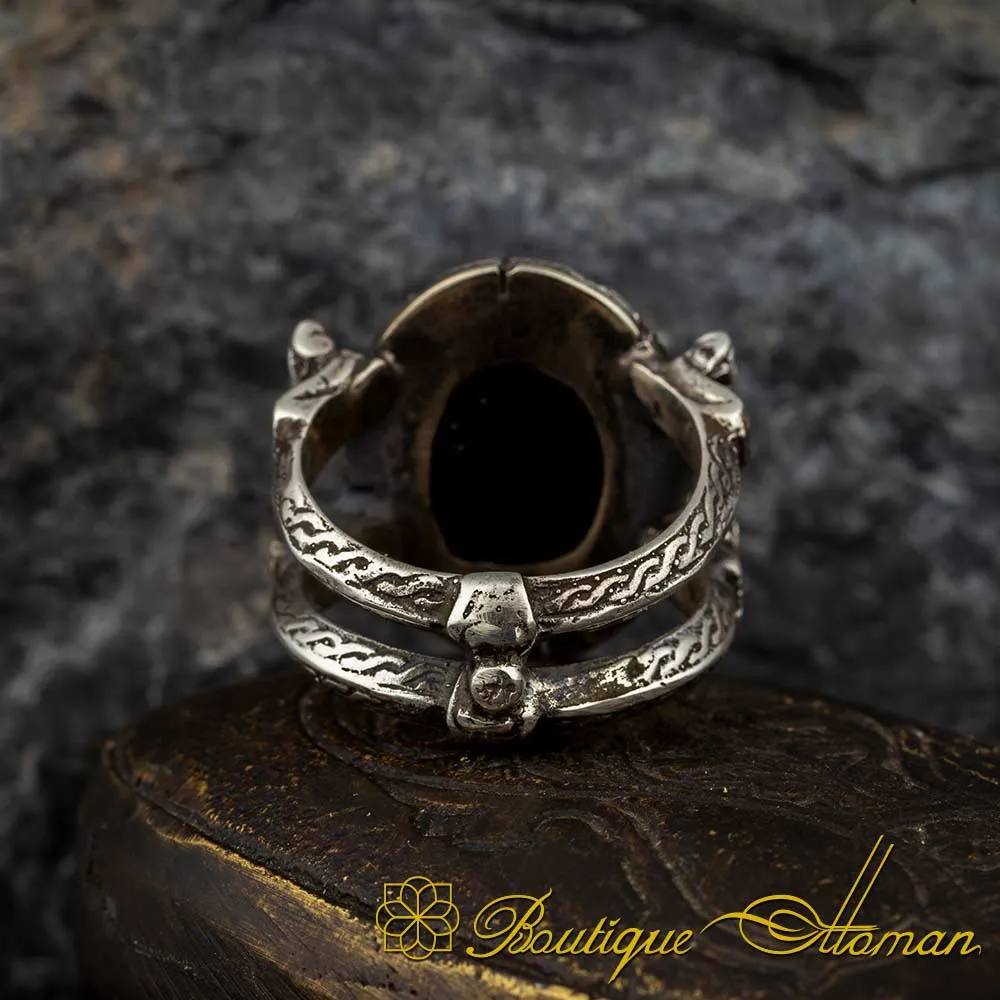 Shahada Ring – La Ilaha Illallah Black Aqeeq Islamic Ring - Image 4